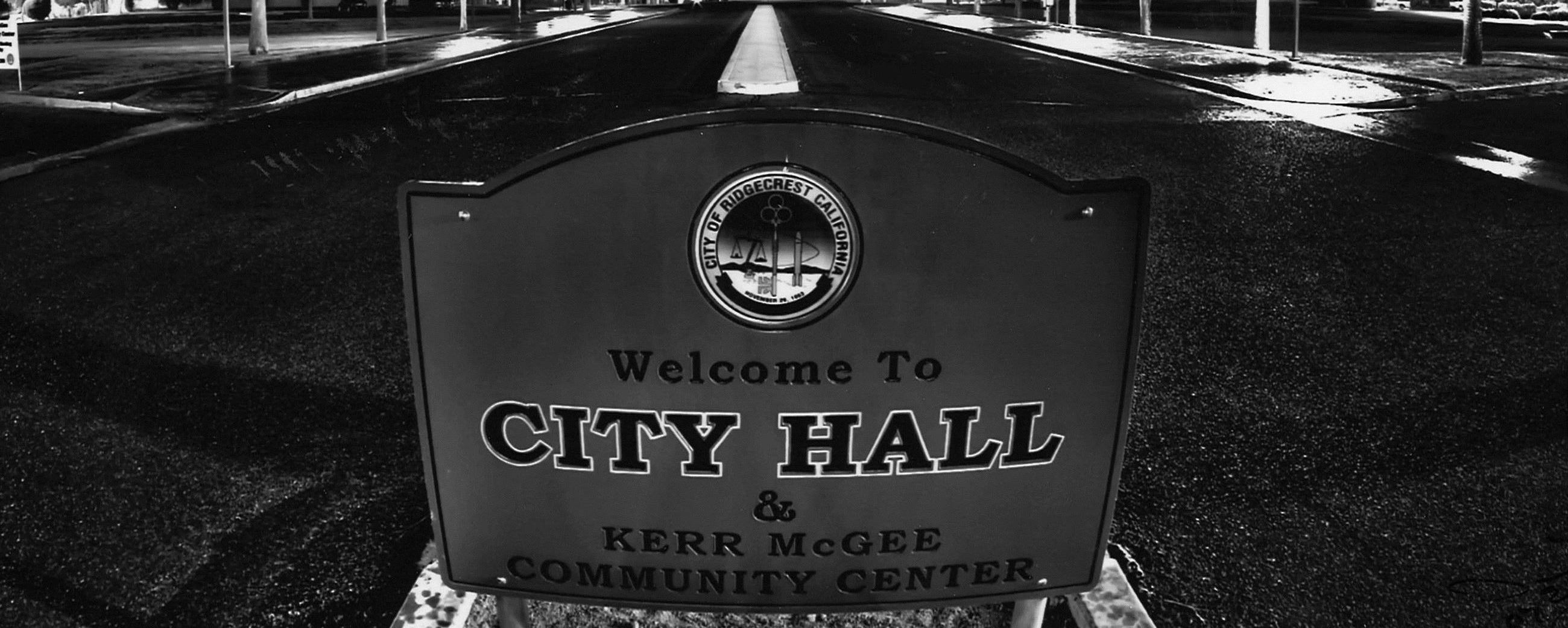 City Hall at night - B and W